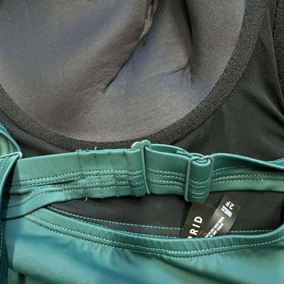 Torrid Tankini Swimsuit Top‎ Womens 2XL Green Underwire Peplum Swim Plus Size - Picture 7 of 11